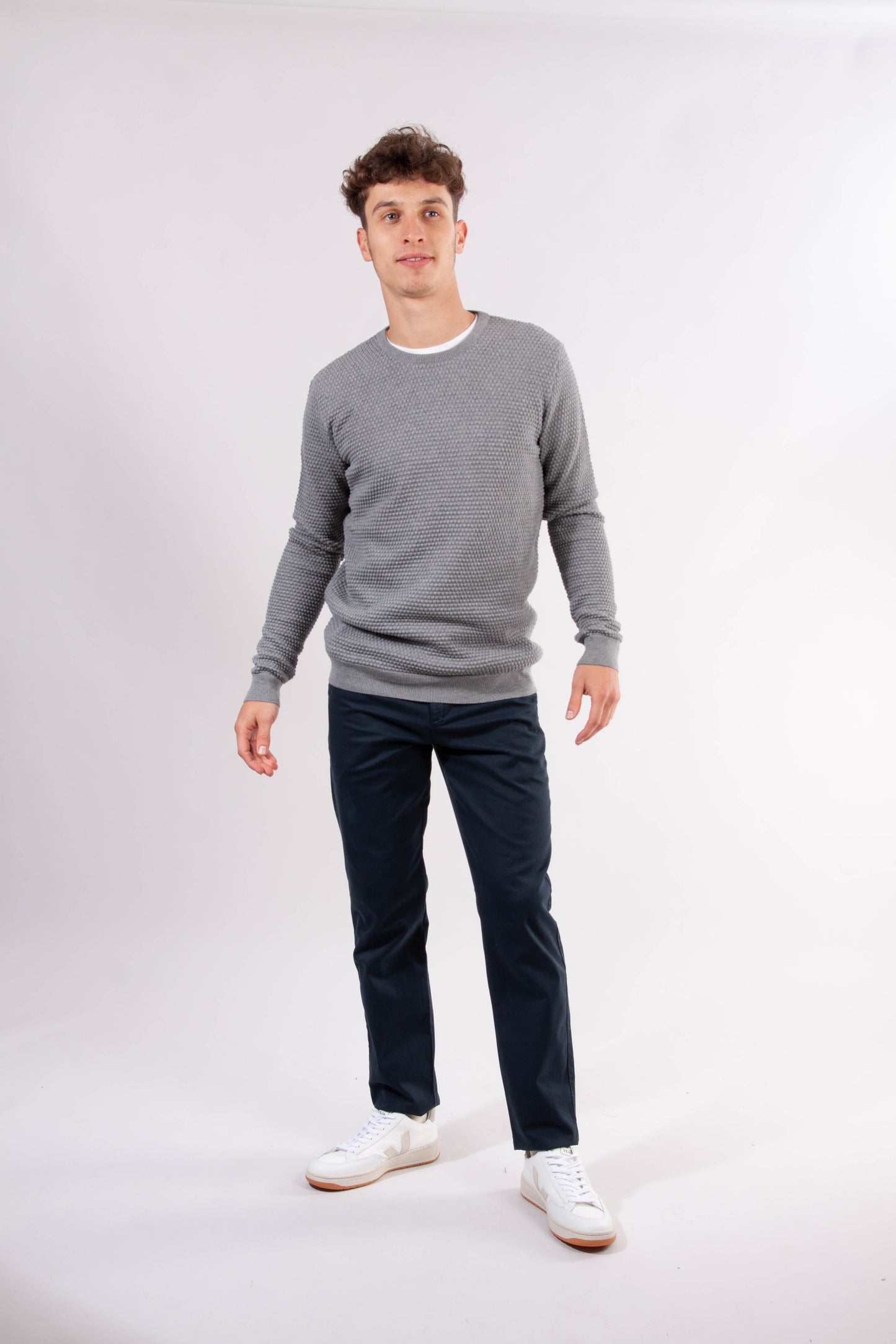Pull gris en coton bio - Field