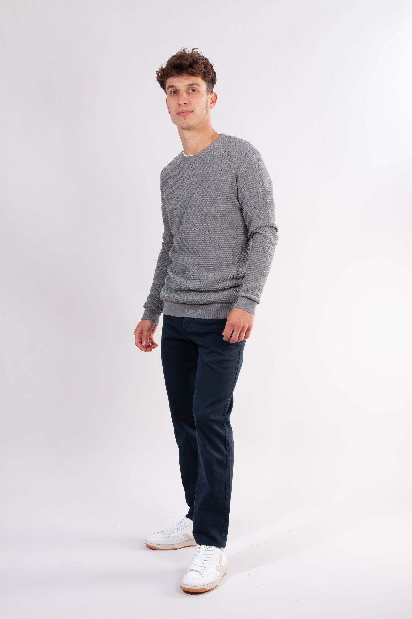 Pull gris en coton bio - Field