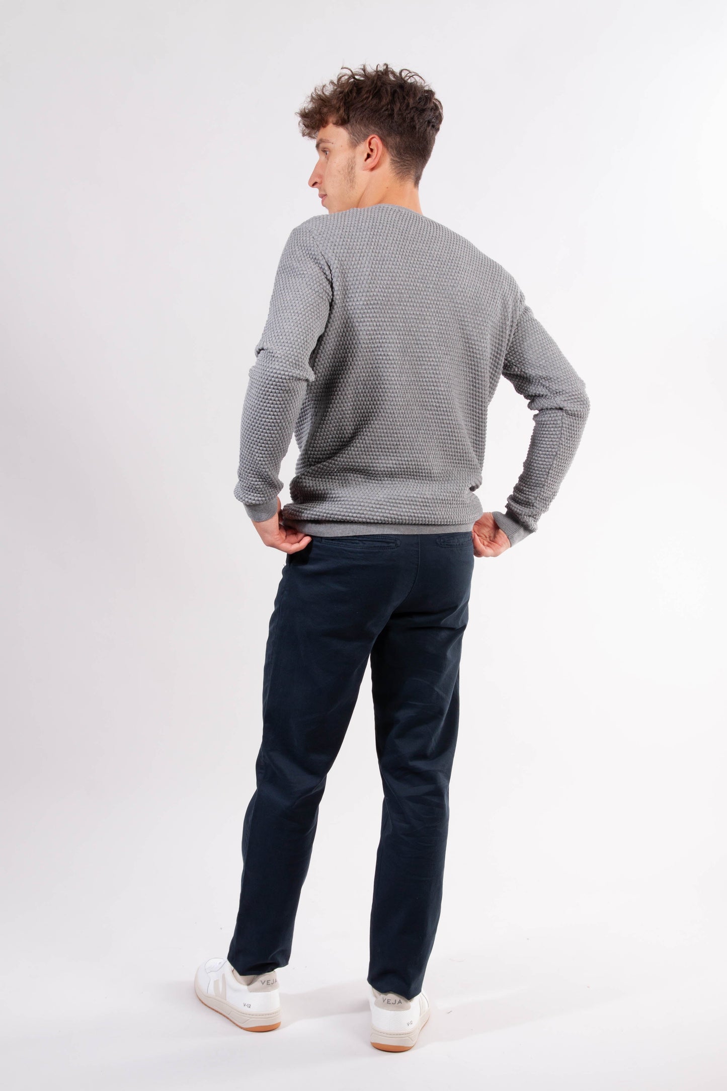 Pull gris en coton bio - Field