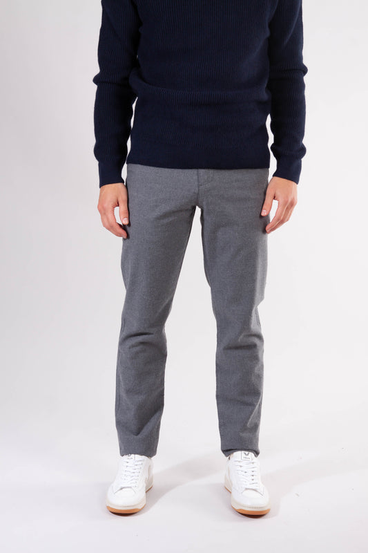 Chino droit flanelle gris en coton bio - chuck