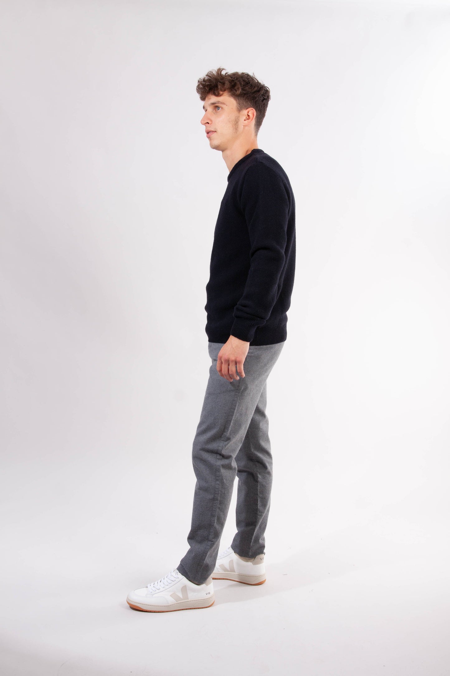 Pull bleu nuit en laine bio - Field