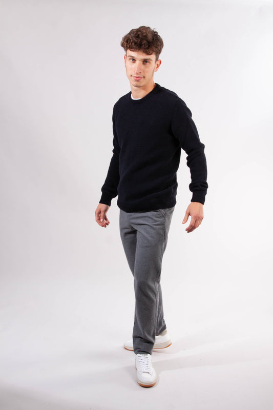 Pull bleu nuit en laine bio - Field