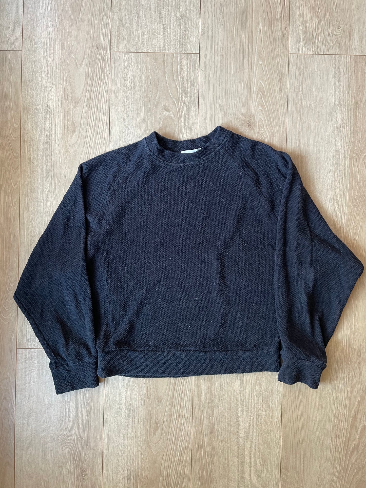 Pull noir texturé en mélange de matières - black trash fontana sweat