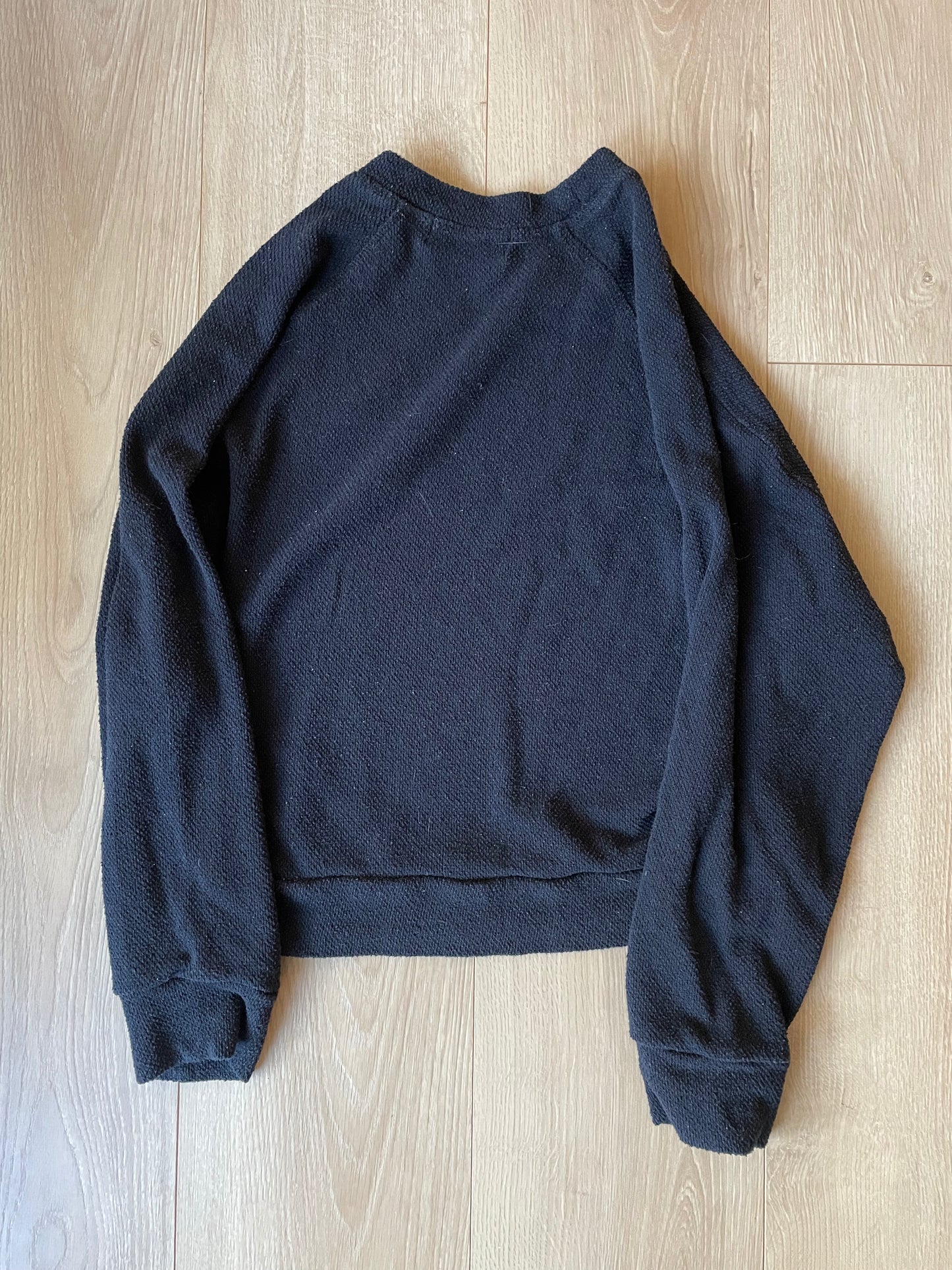 Pull noir texturé en mélange de matières - black trash fontana sweat