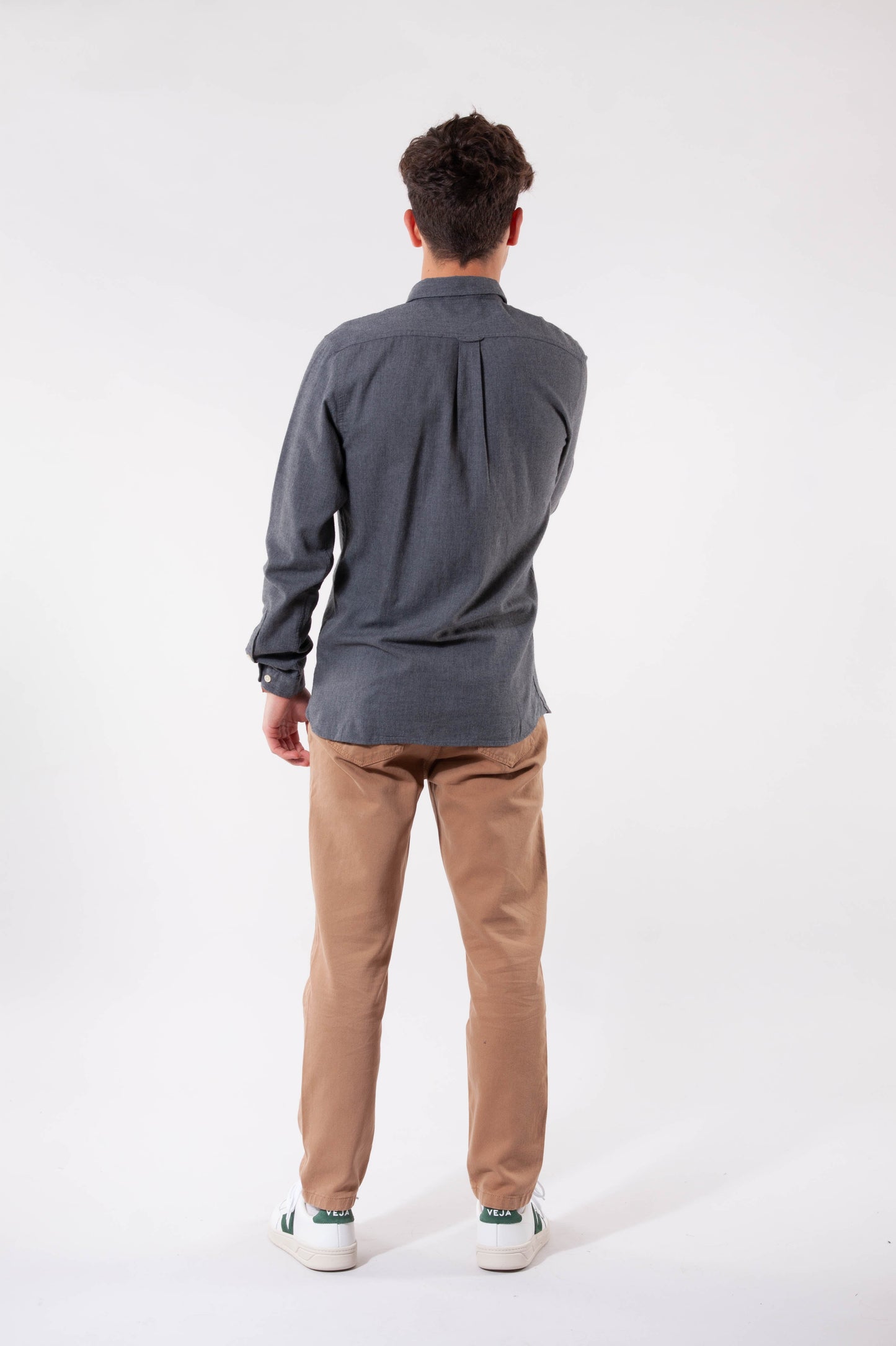Chemise en flanelle grise en coton bio - Elder