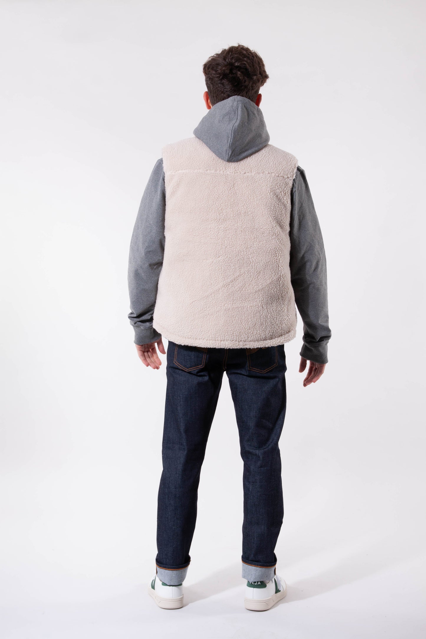 Veste réversible sans manches marine et polaire en recyclé - bivy down