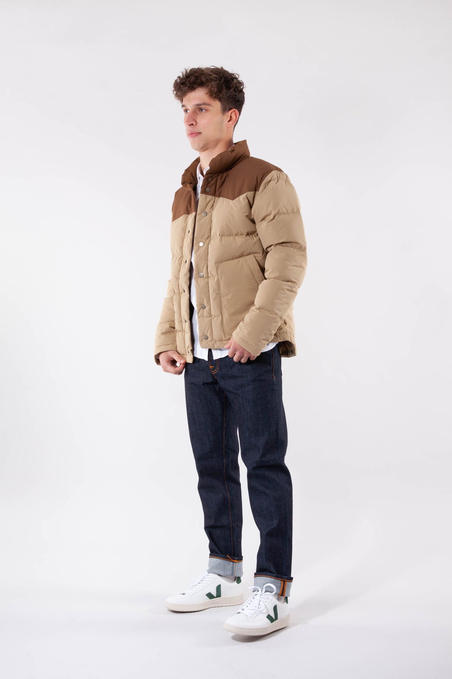 Doudoune beige et marron recyclée - bivy down