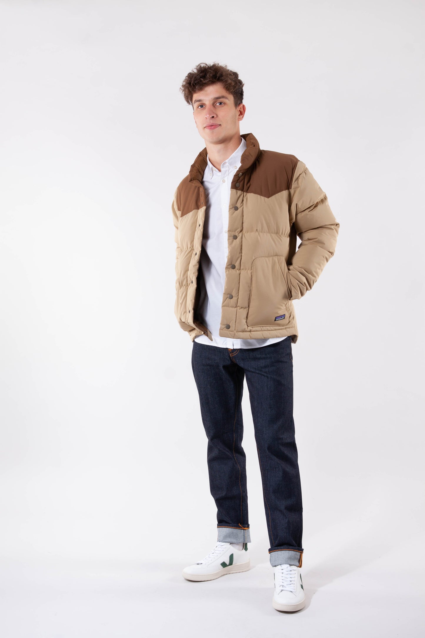 Doudoune beige et marron recyclée - bivy down