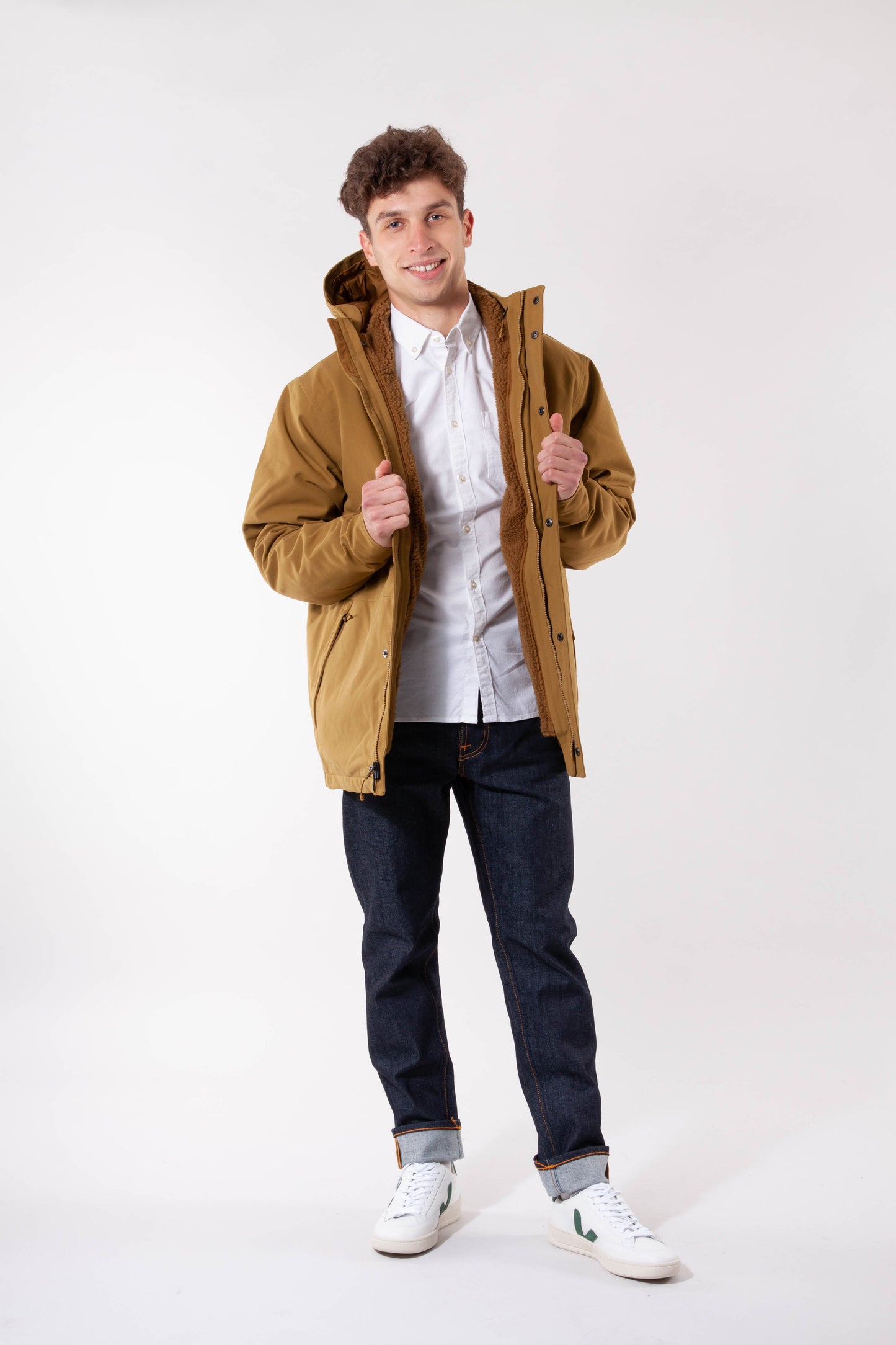 Parka avec doudoune amovible marron recyclés - lone mountain