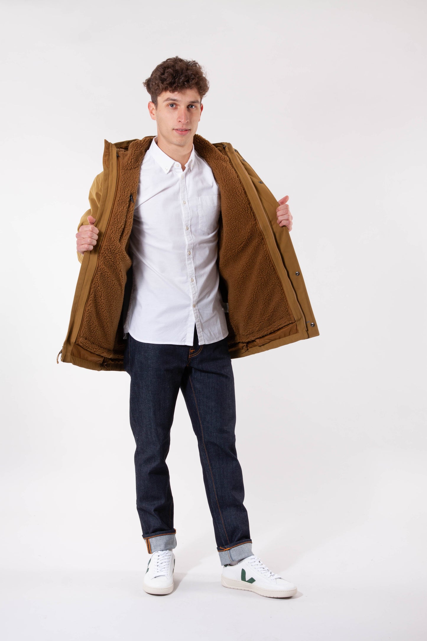 Parka avec doudoune amovible marron recyclés - lone mountain