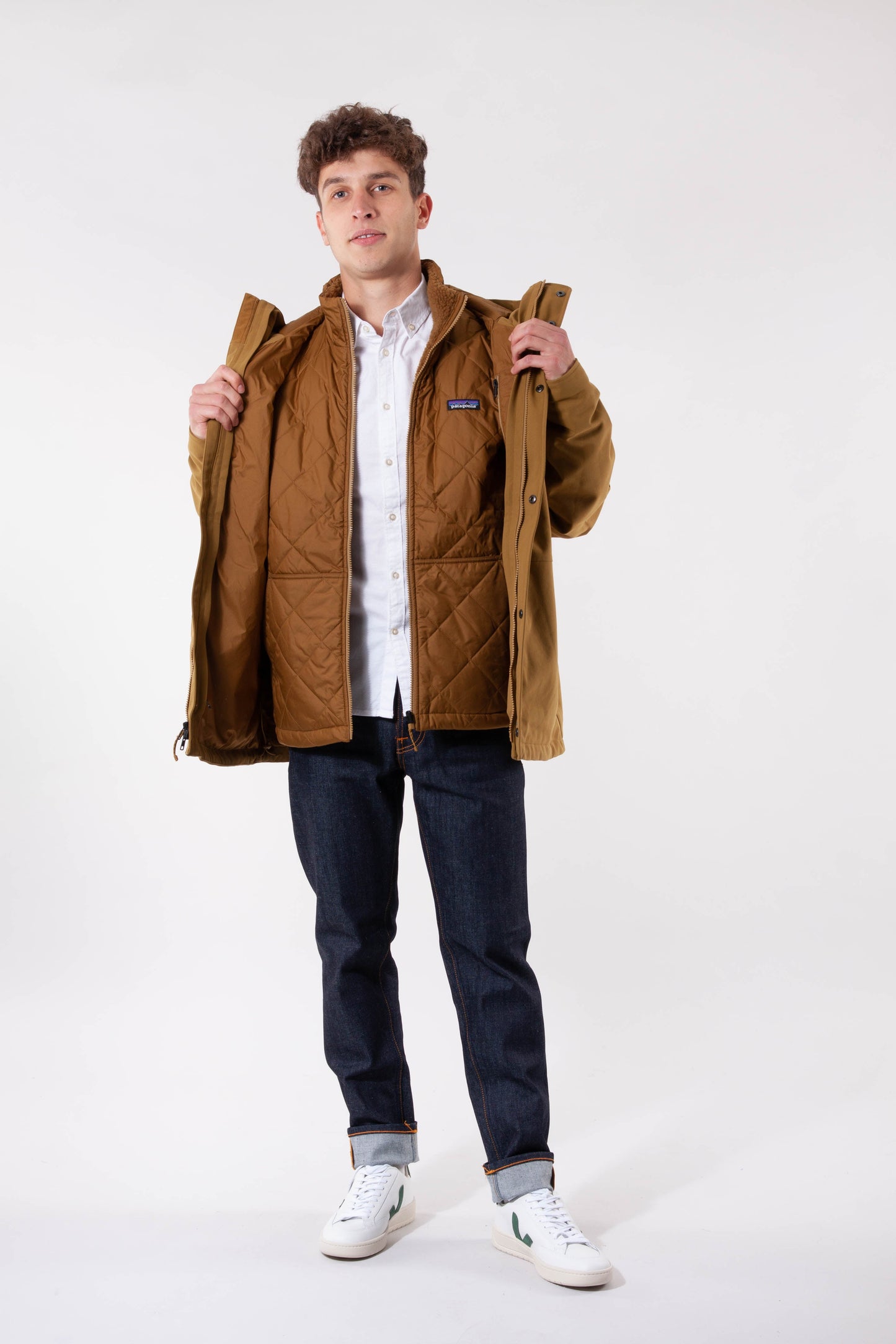 Parka avec doudoune amovible marron recyclés - lone mountain