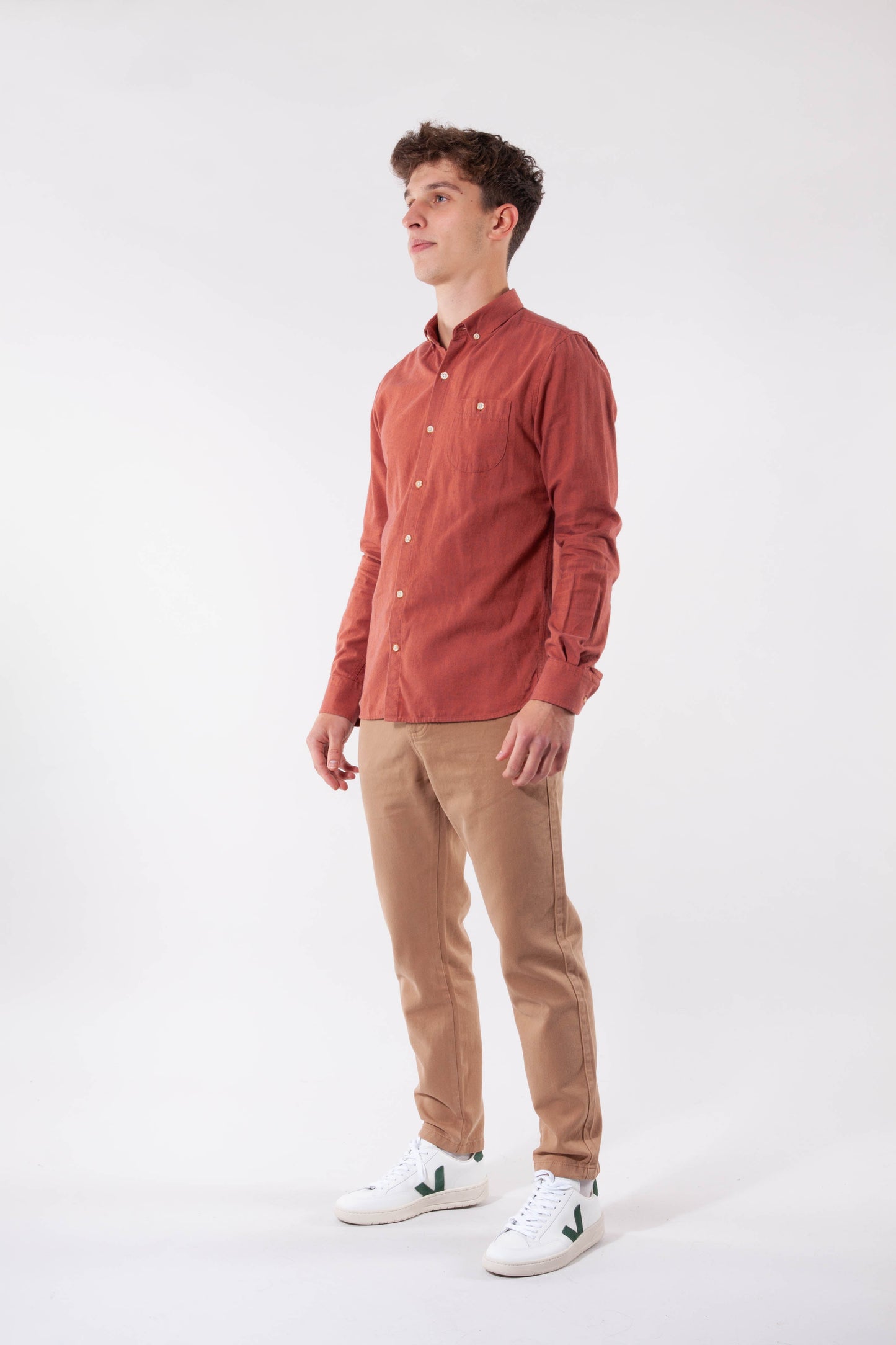 Chemise en flanelle rouge en coton bio - Elder