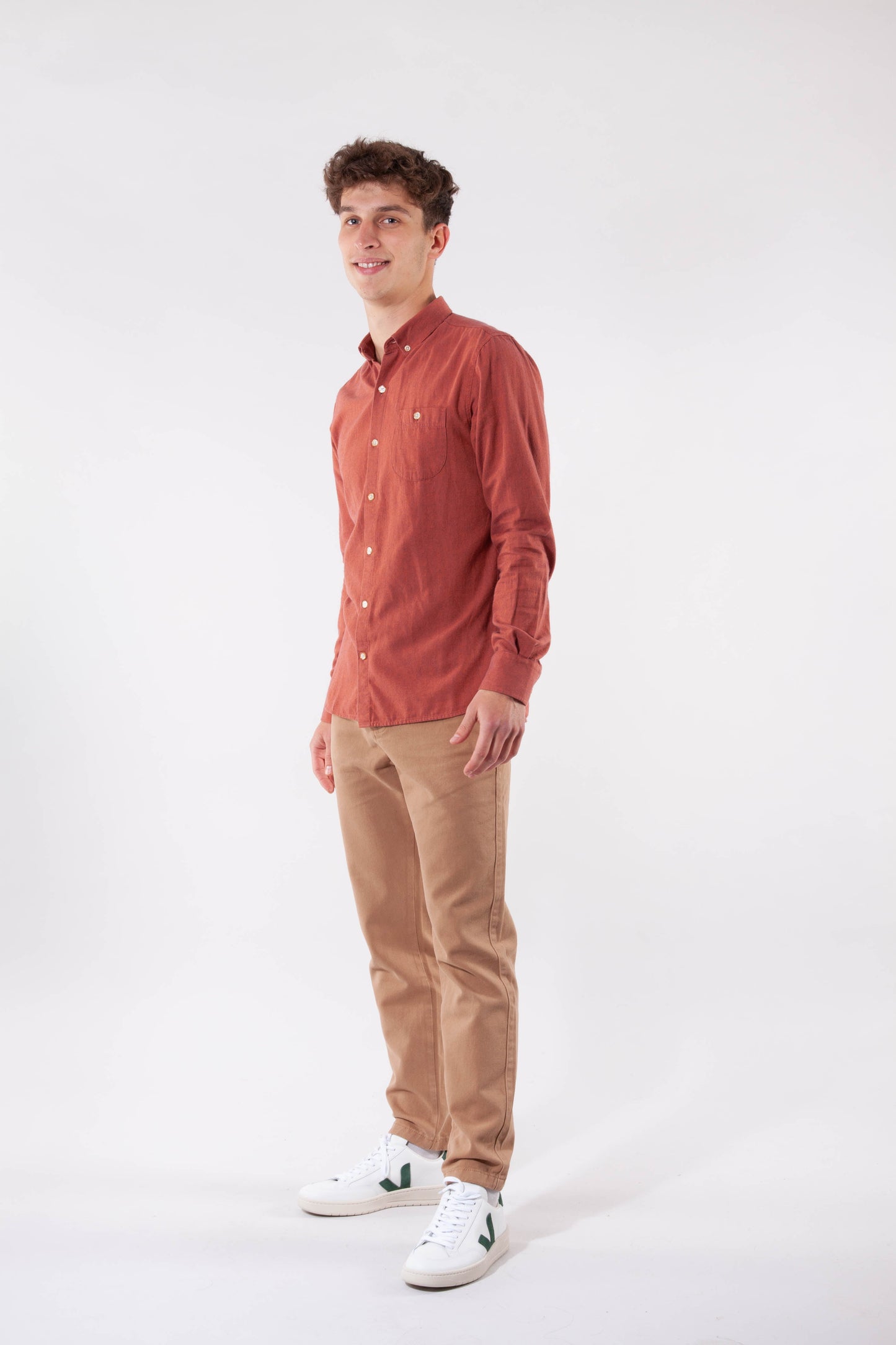 Chemise en flanelle rouge en coton bio - Elder