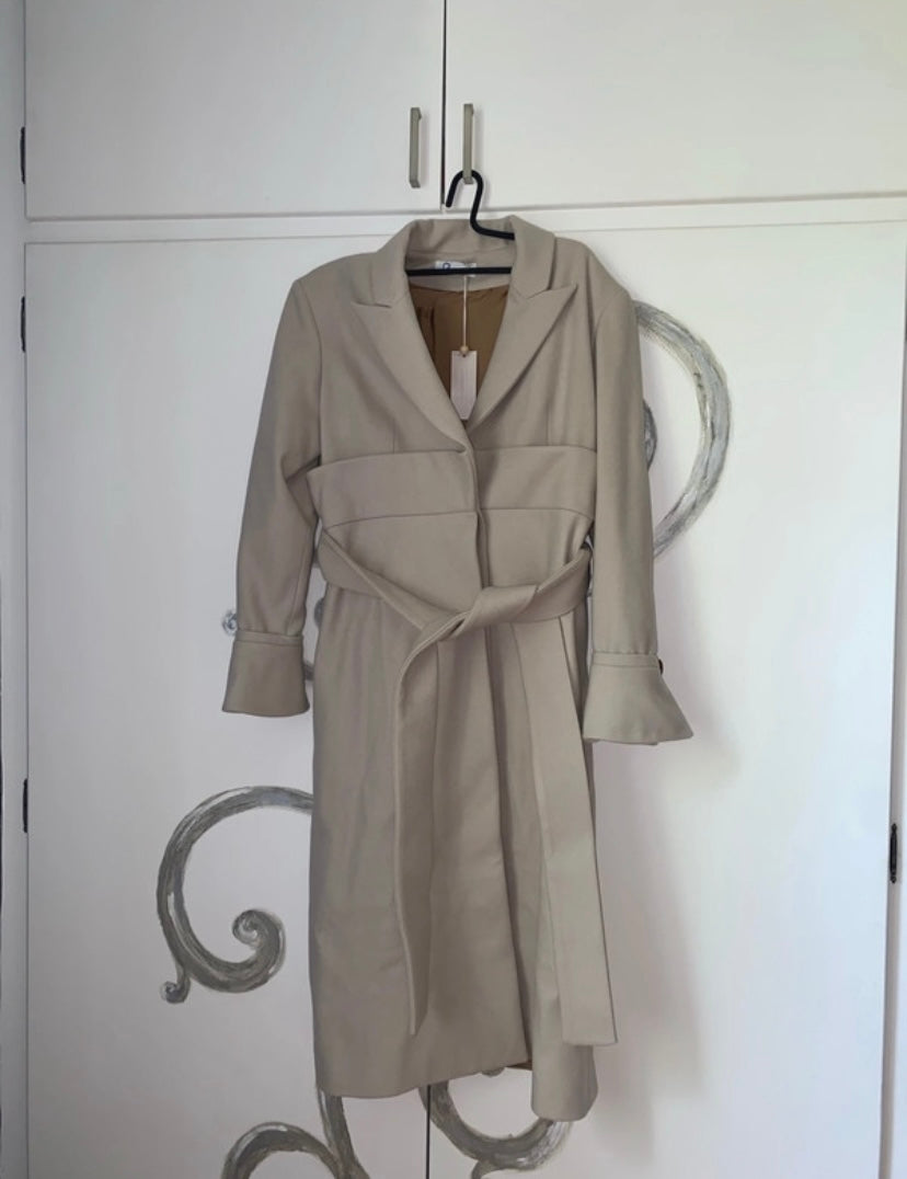 Manteau Emma beige en laine Maison People