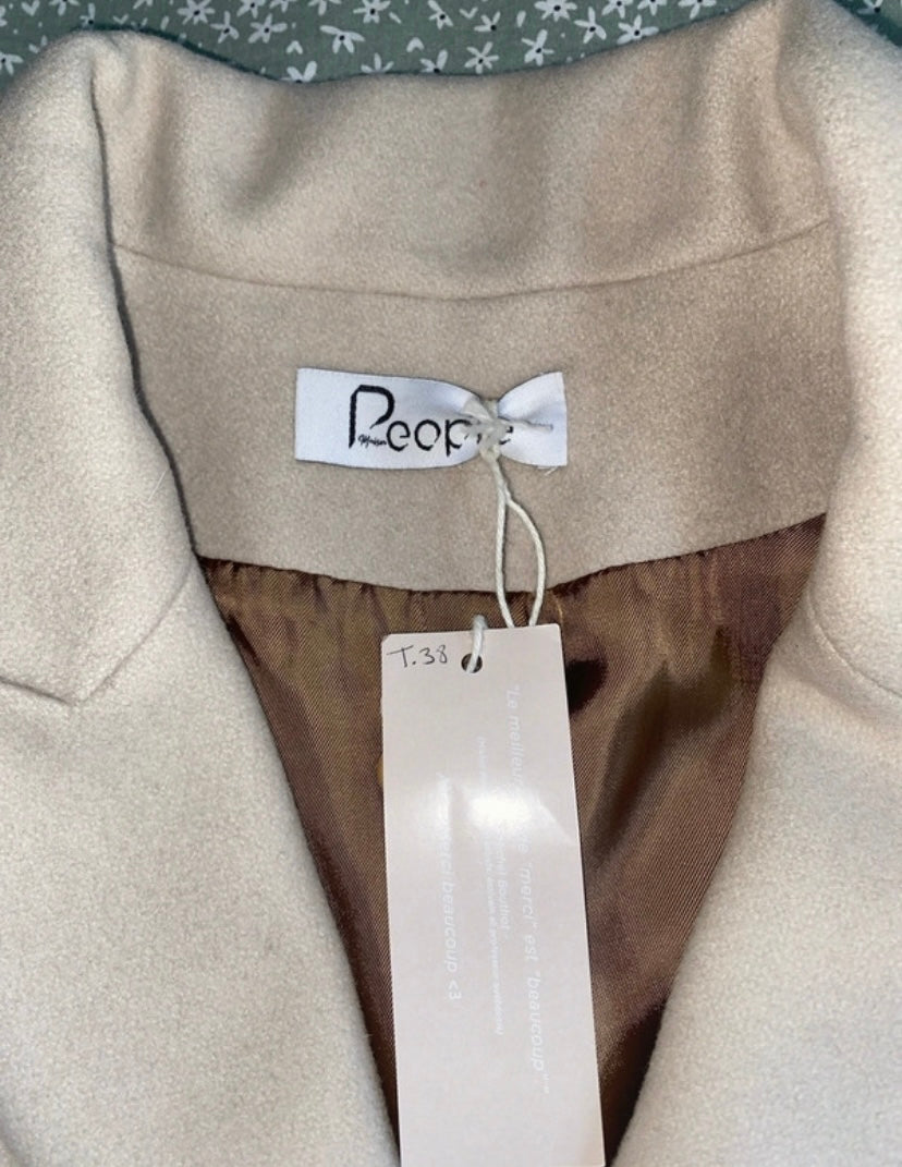 Manteau Emma beige en laine Maison People