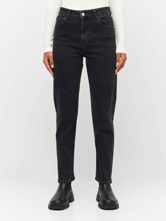Jean mom noir en coton bio - iris mom jeans rinse black