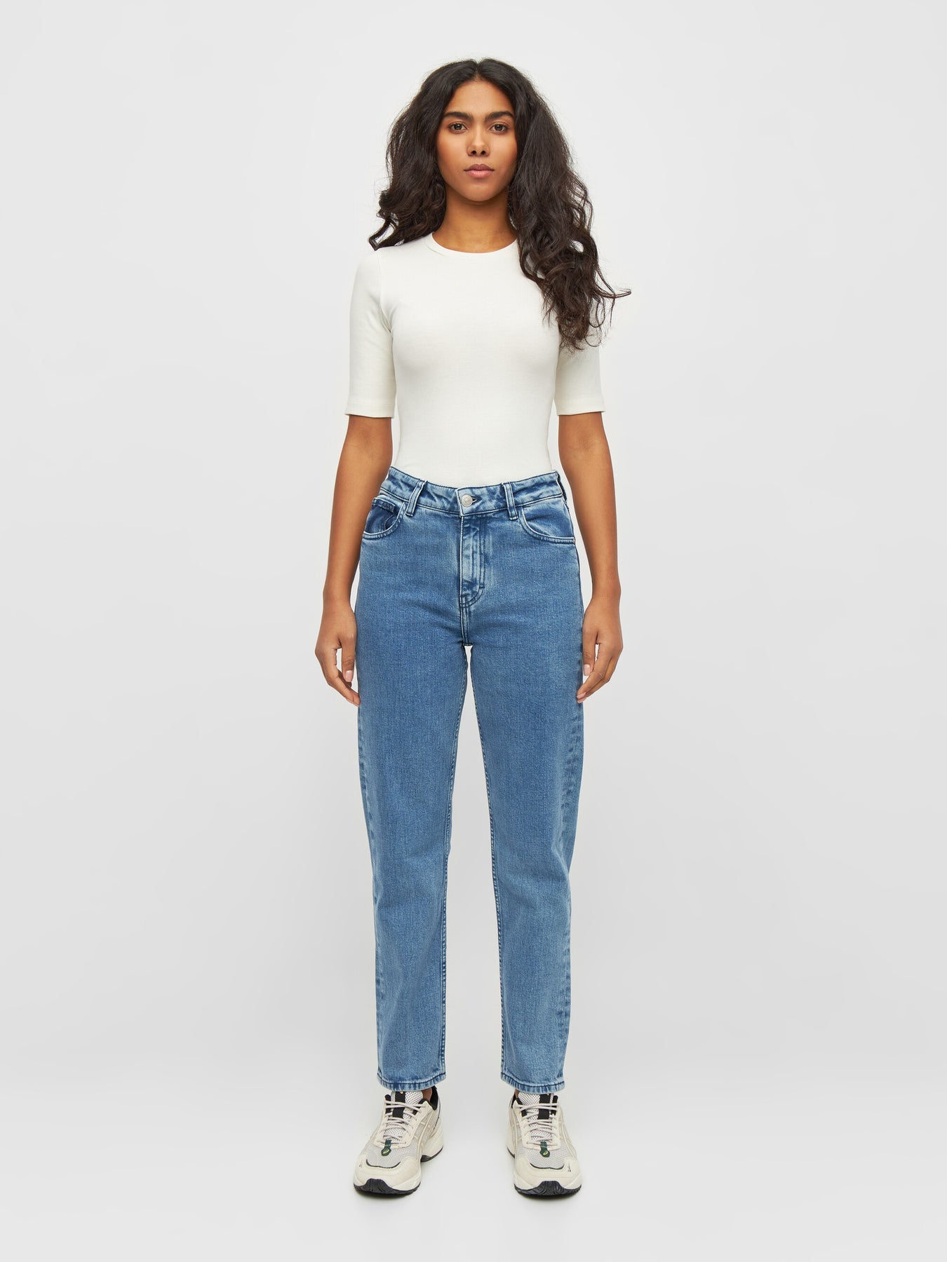 Jean mom en coton bio  | bleu "iris mom mid-rise light blue"