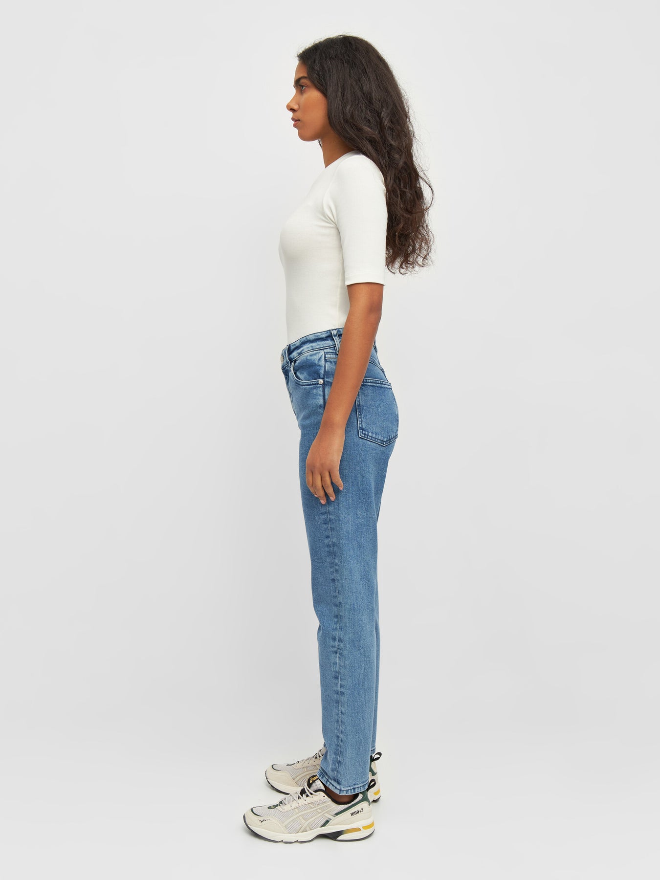 Jean mom en coton bio  | bleu "iris mom mid-rise light blue"