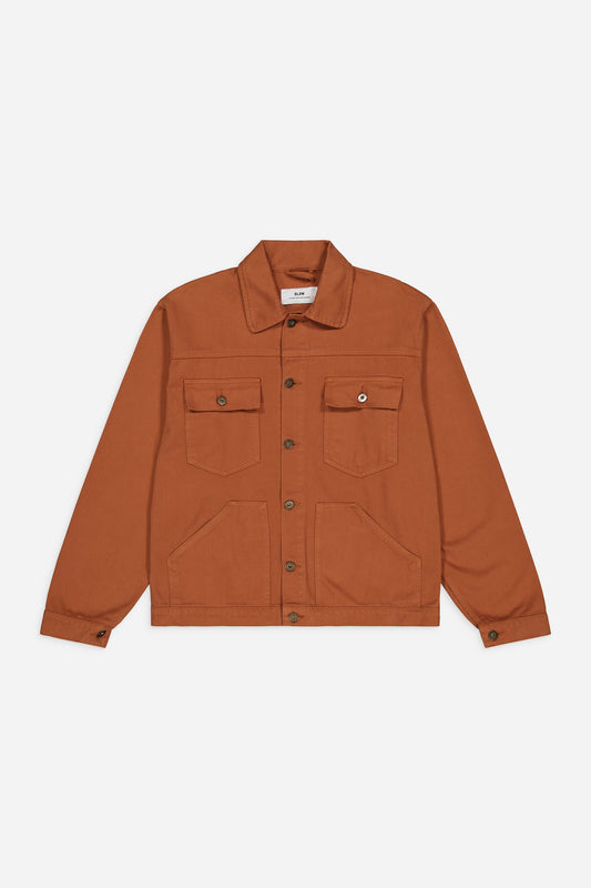 Veste workwear en coton bio | marron "hekinan sienna"