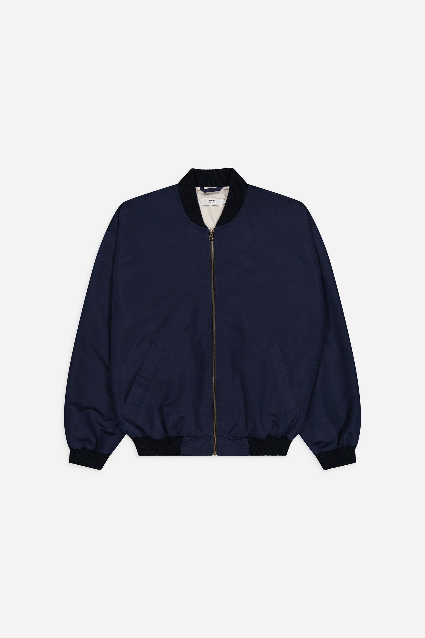 Veste bomber brodée en matière recyclée | bleu "tulbend navy"