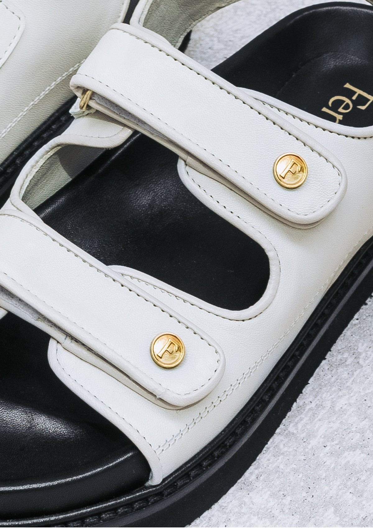 Sandales écrues en cuir vegan - ivory