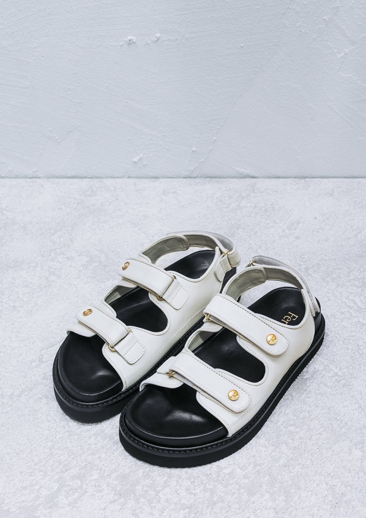 Sandales écrues en cuir vegan - ivory