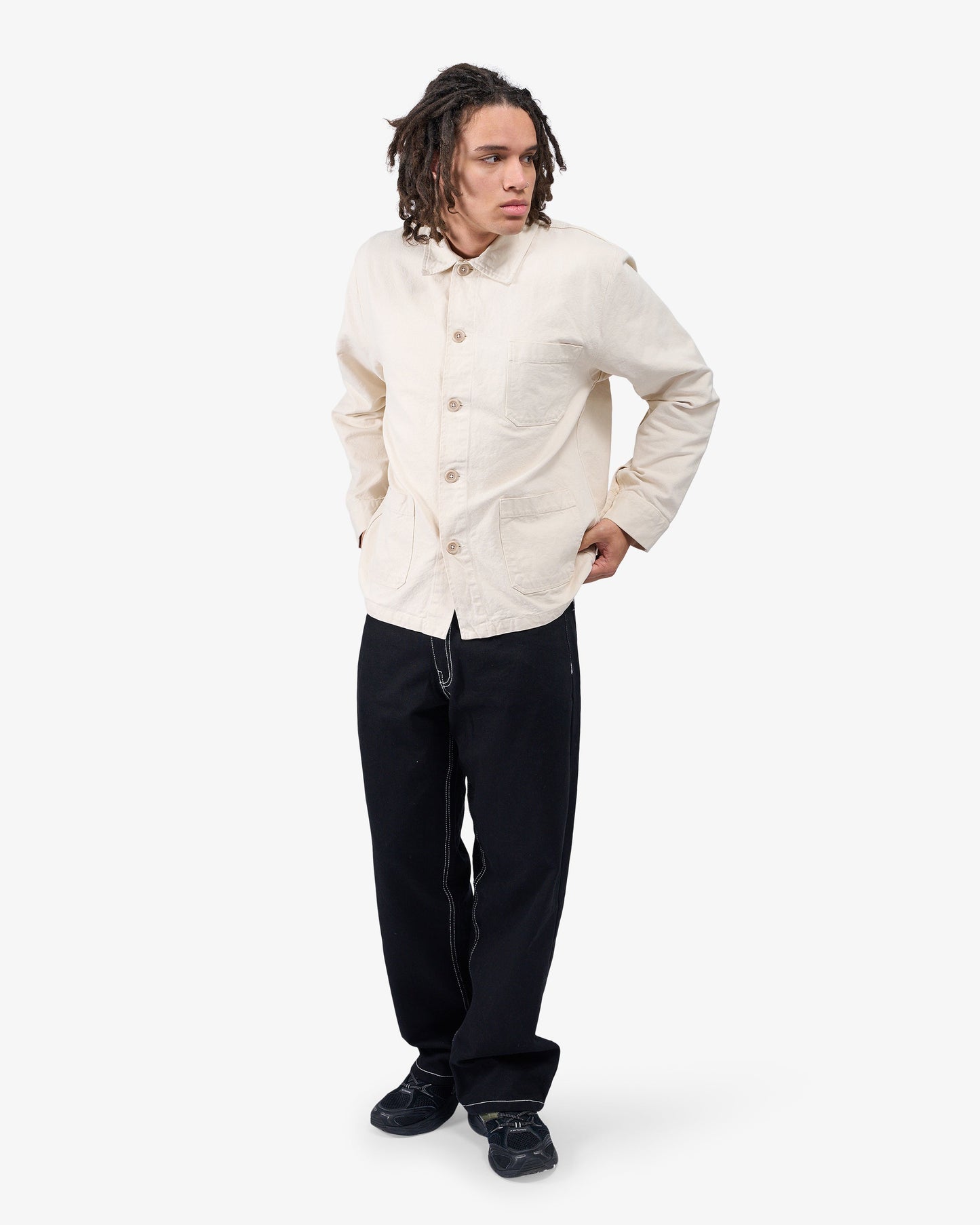Veste en coton biologique | écru "organic workwear jacket - ivory white"