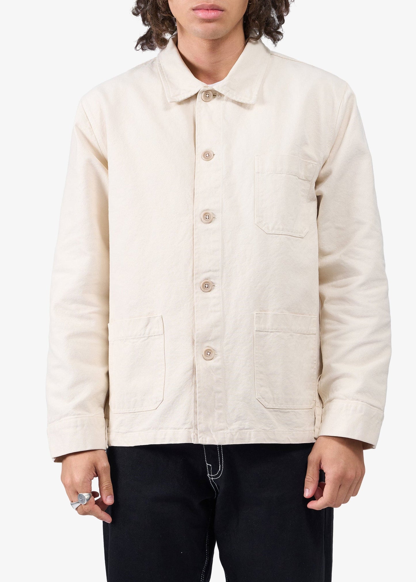 Veste en coton biologique | écru "organic workwear jacket - ivory white"