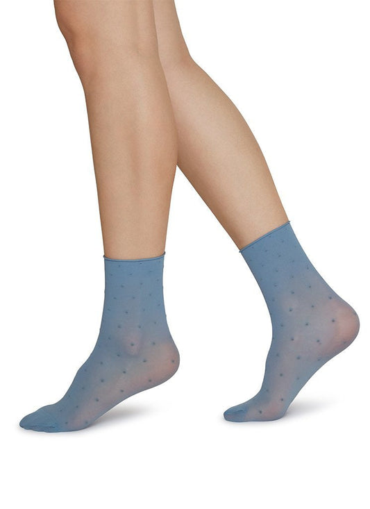 Pack 2 paires de chaussettes bleu et crème en polyamide recyclé - Judith