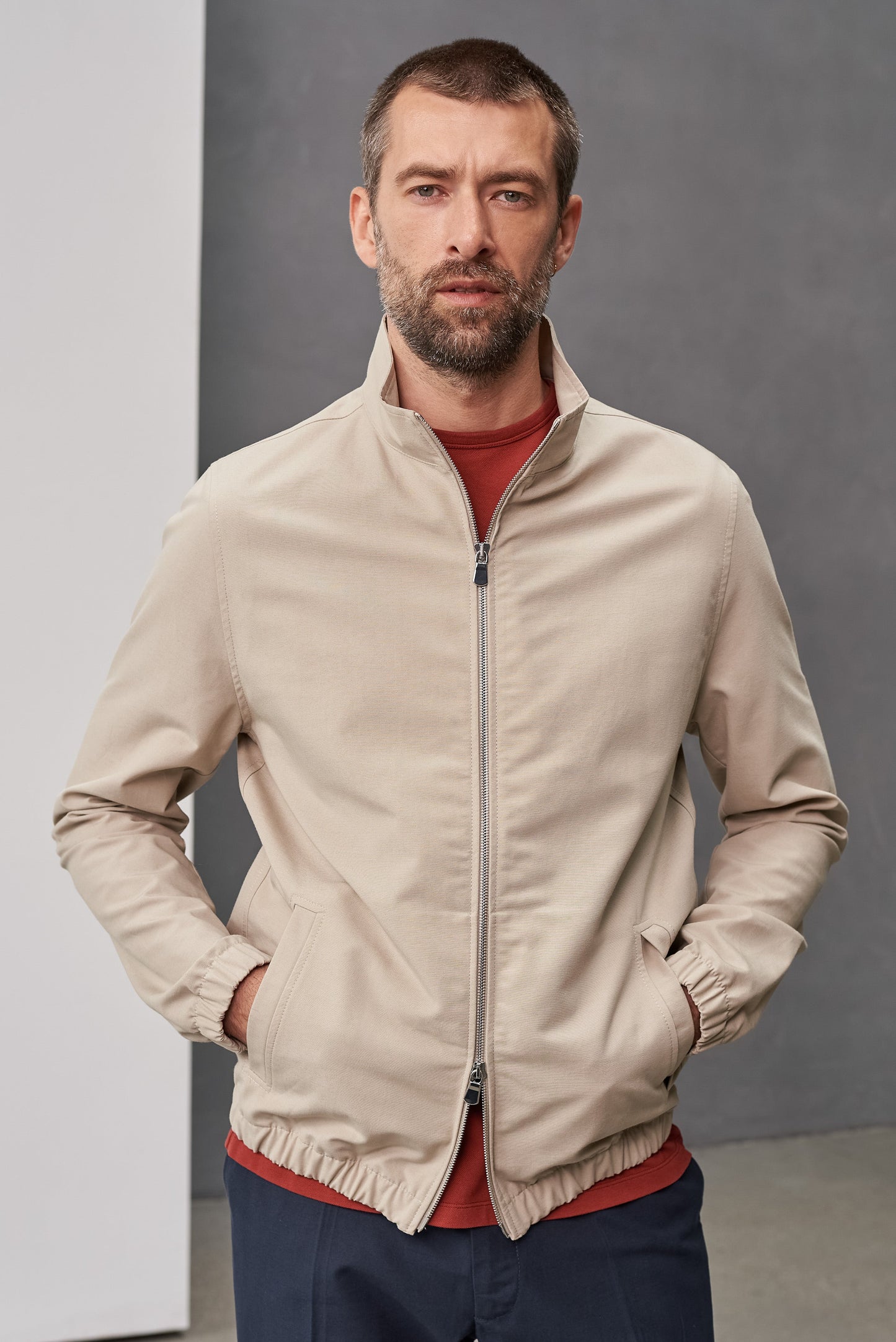 Veste en coton bio | taupe "juri eco ripstop pale taupe"