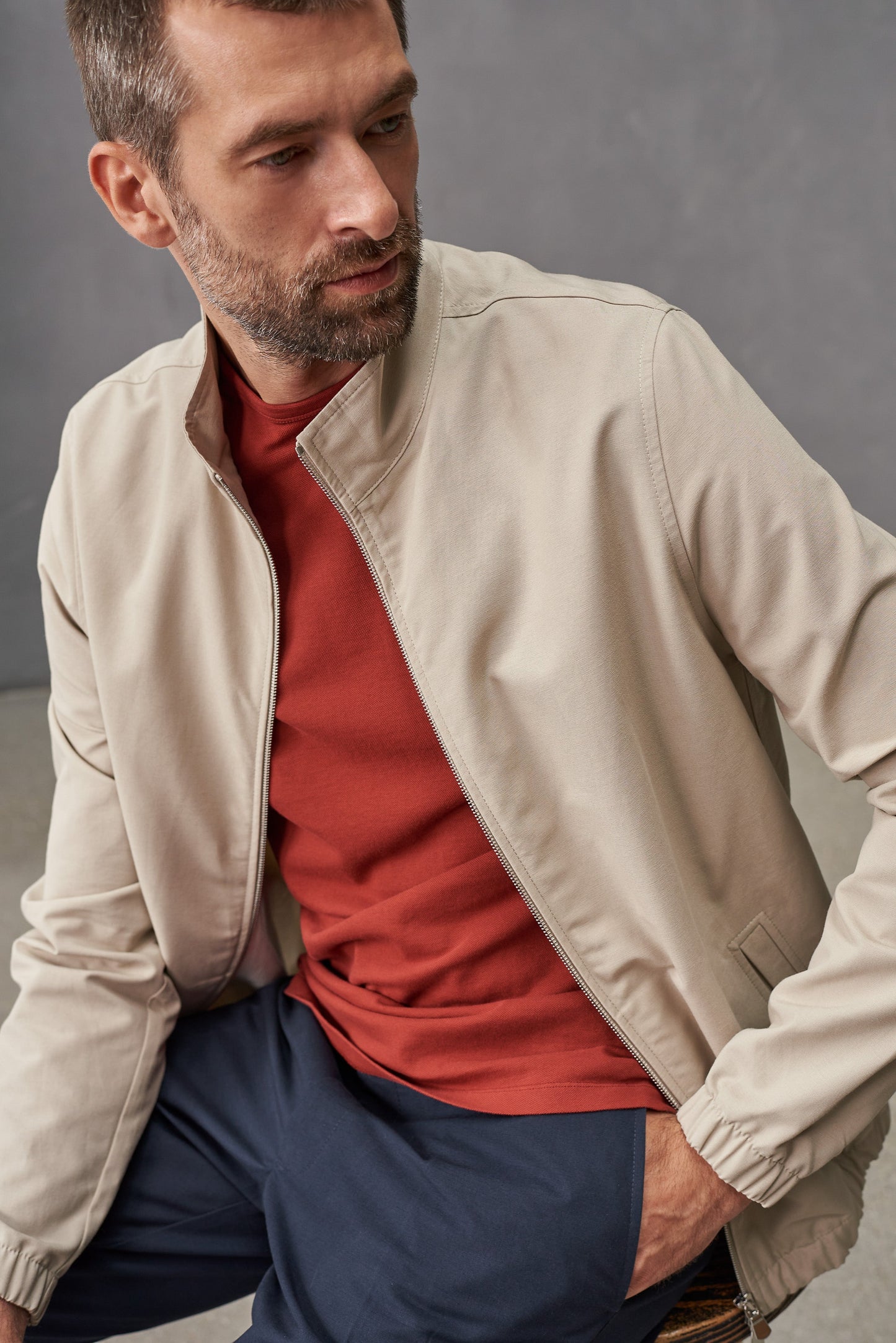 Veste en coton bio | taupe "juri eco ripstop pale taupe"