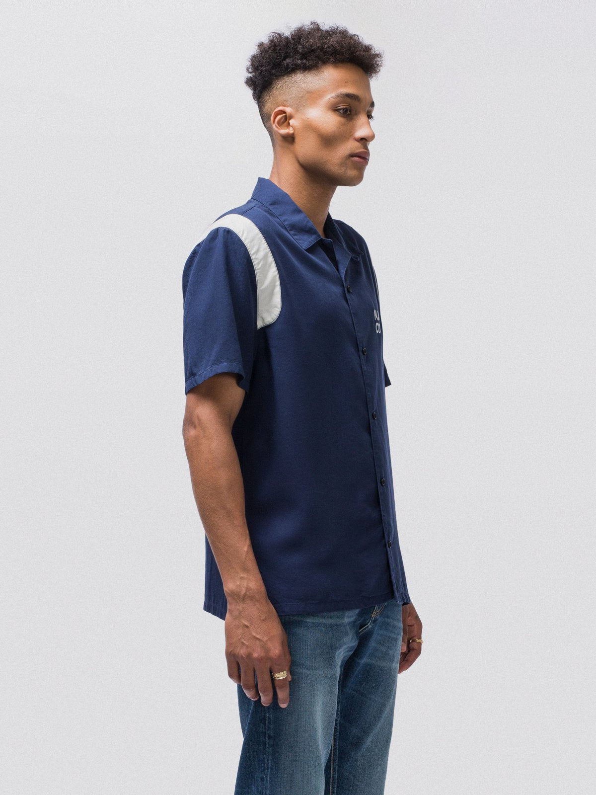 Chemise manches courtes marine en tencel - Jack Bowling