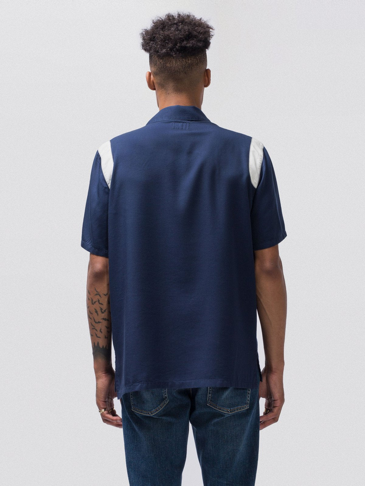 Chemise manches courtes marine en tencel - Jack Bowling