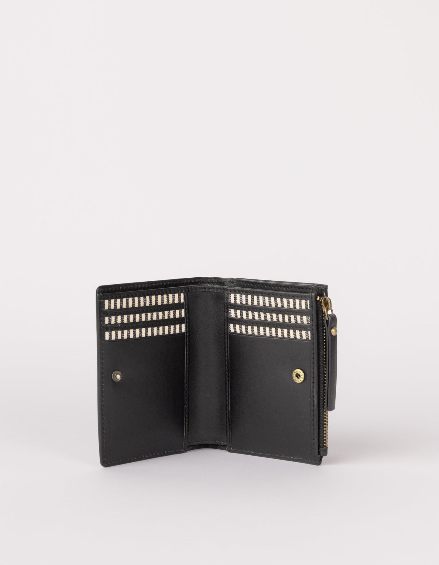 portefeuille en cuir certifié | noir "jamie wallet - black classic leather"