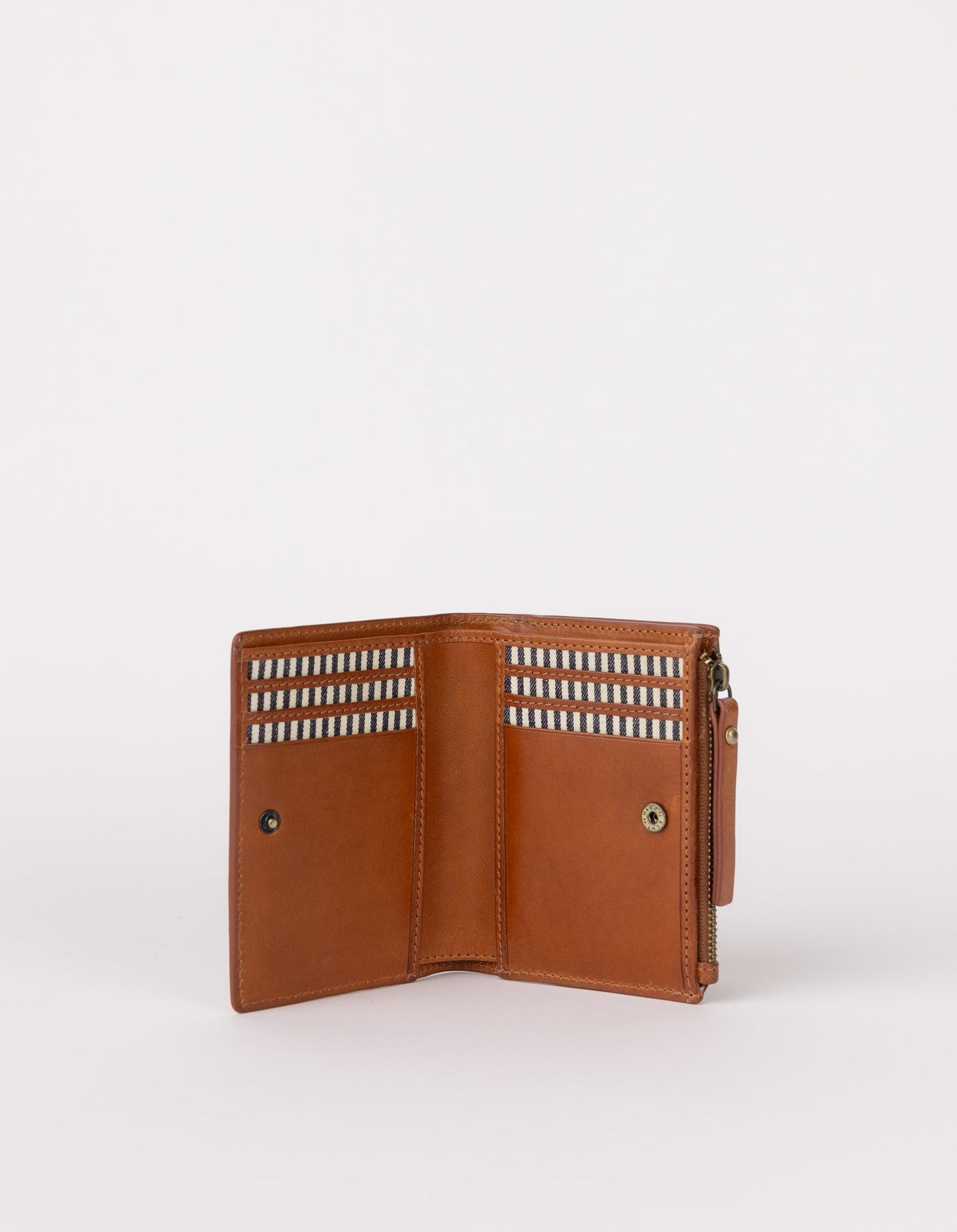 portefeuille en cuir certifié | marron "jamie wallet - cognac classic leather "