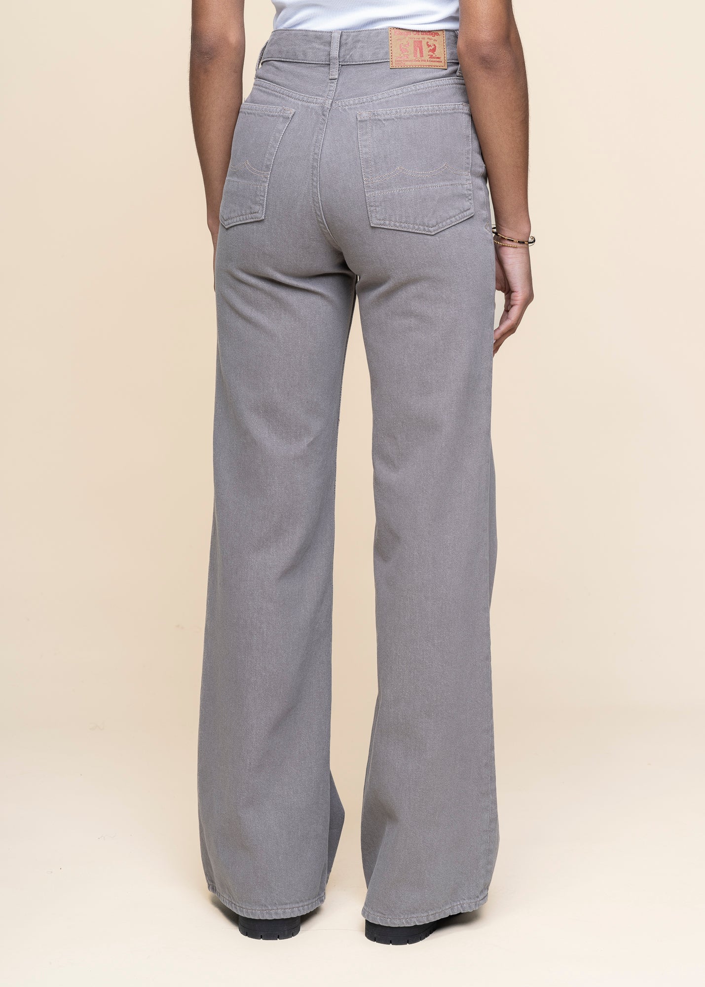 Jean évasé en coton bio | gris "jane - north bungee cord wd"