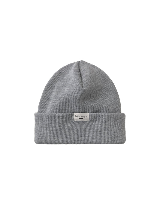 Bonnet gris en polyester recyclé et laine mérinos - Jansson