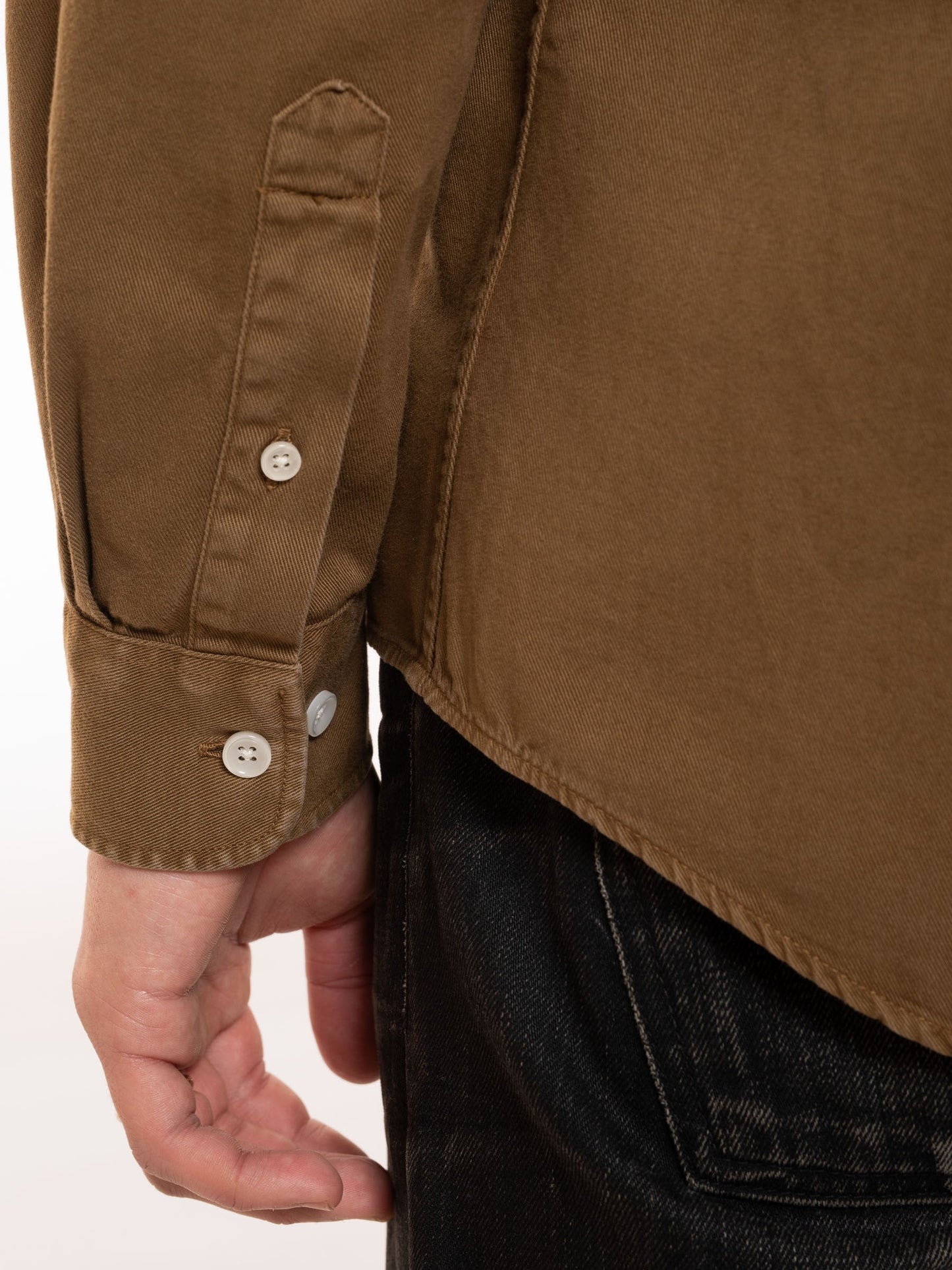 Chemise droite marron en coton bio - john everyday shirt oak