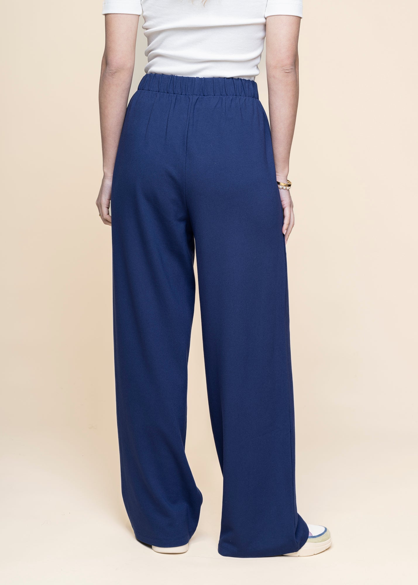 Pantalon ample en ecovero | bleu "jonvaalie punto - blue noon"