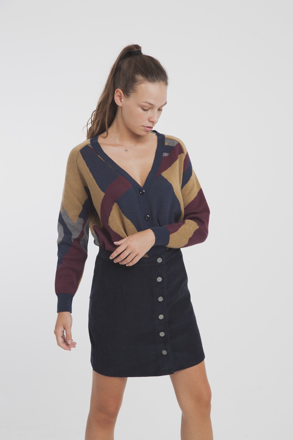 Jupe courte bleu foncé coton biologique