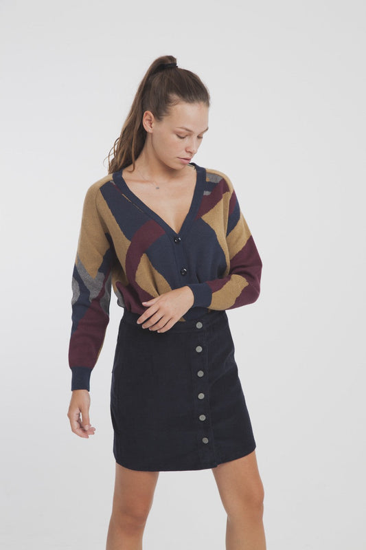 Jupe courte bleu foncé coton biologique