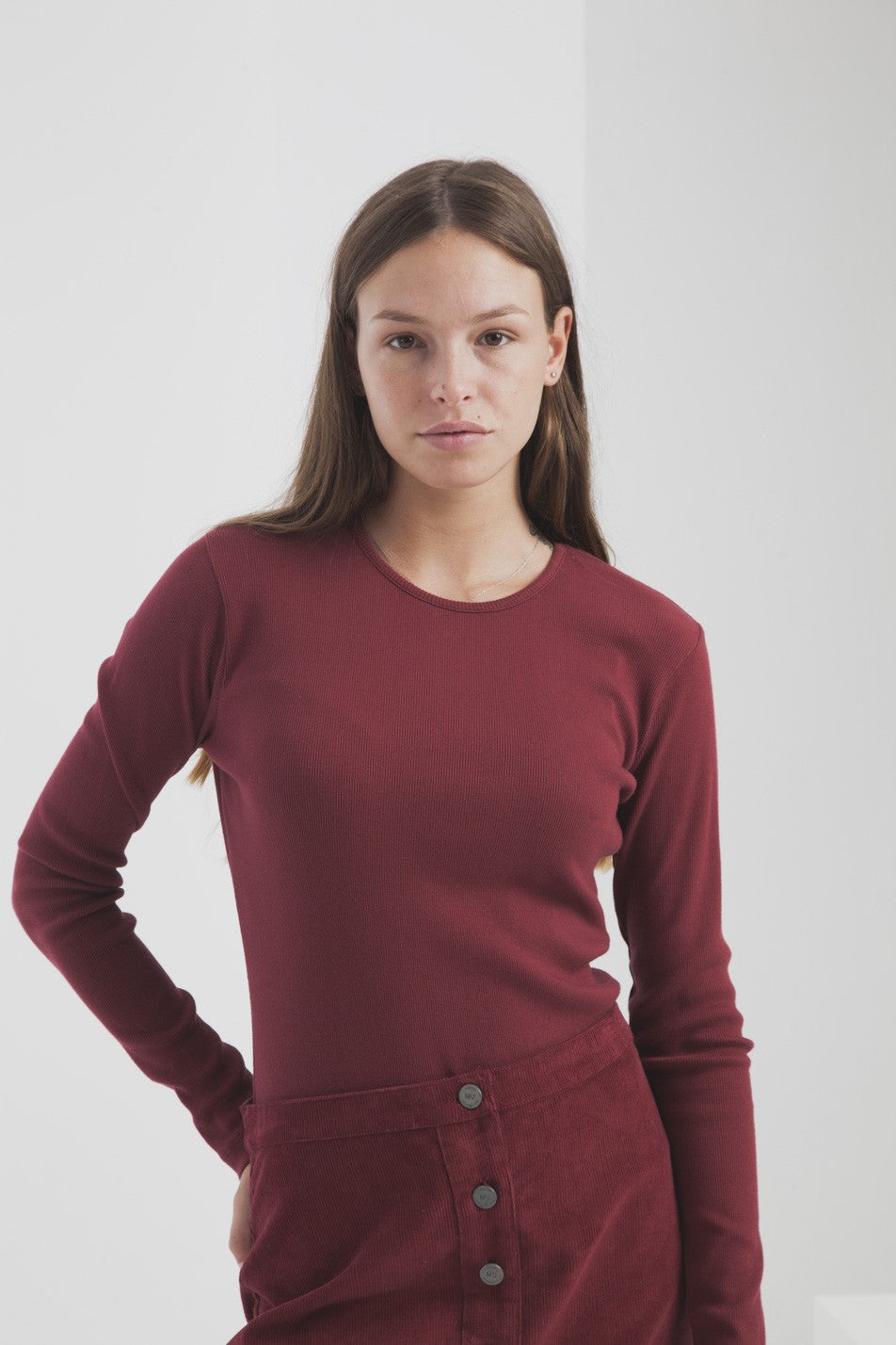 Jupe courte bordeaux coton bio