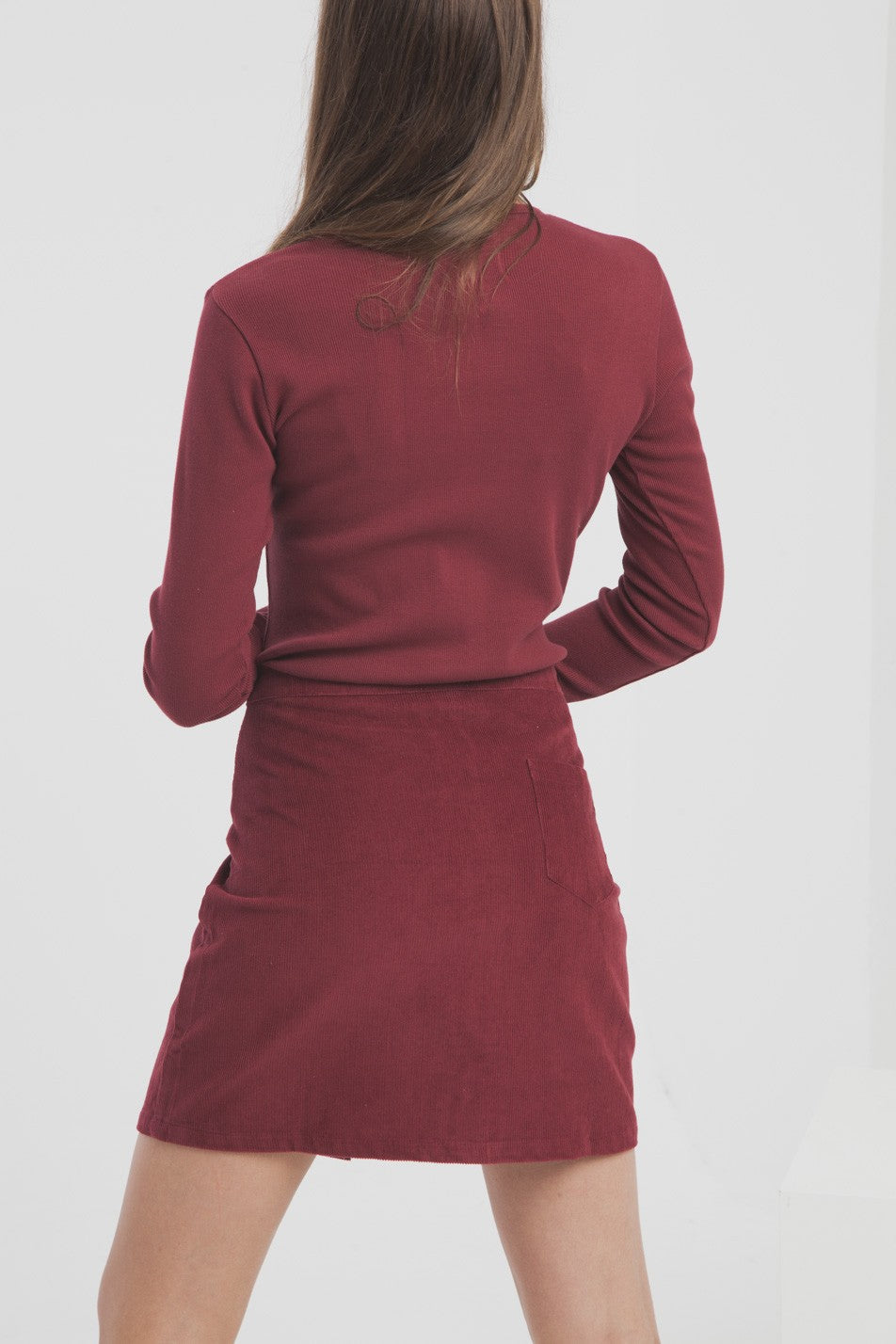 Jupe courte bordeaux coton bio