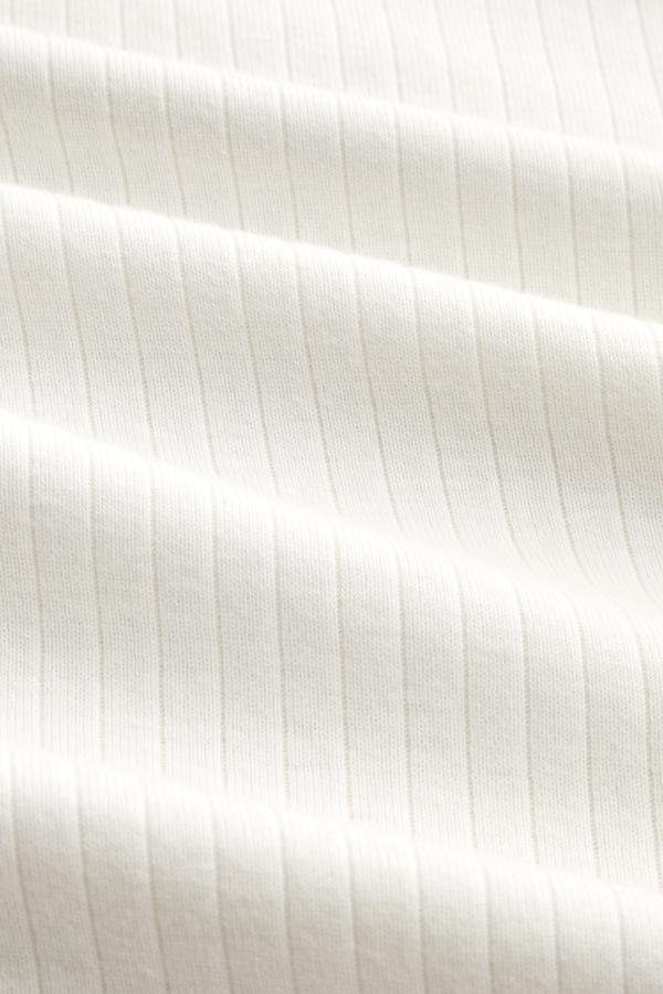 T-shirt côtelé blanc en coton bio - Kuroda