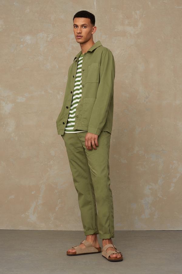 Pantalon chino slim vert en coton bio - Sujain