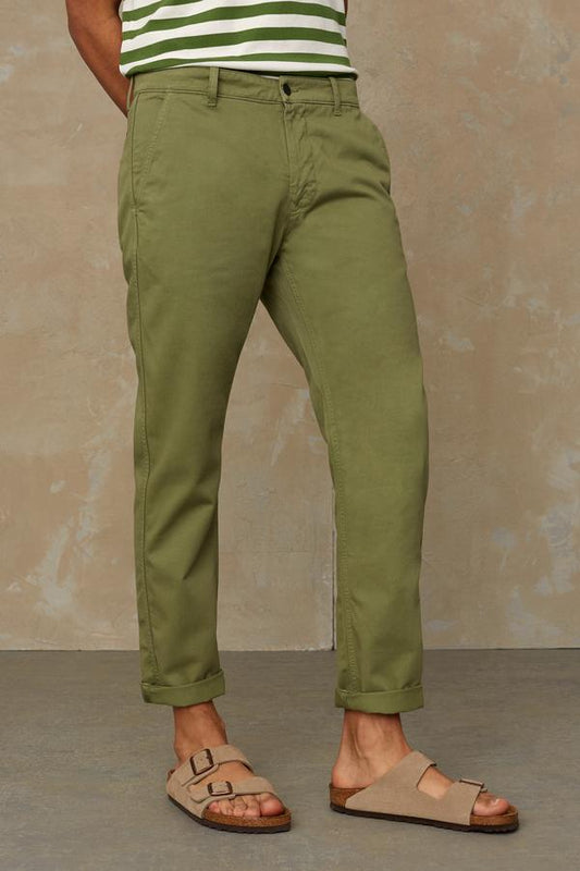 Pantalon chino slim vert en coton bio - Sujain