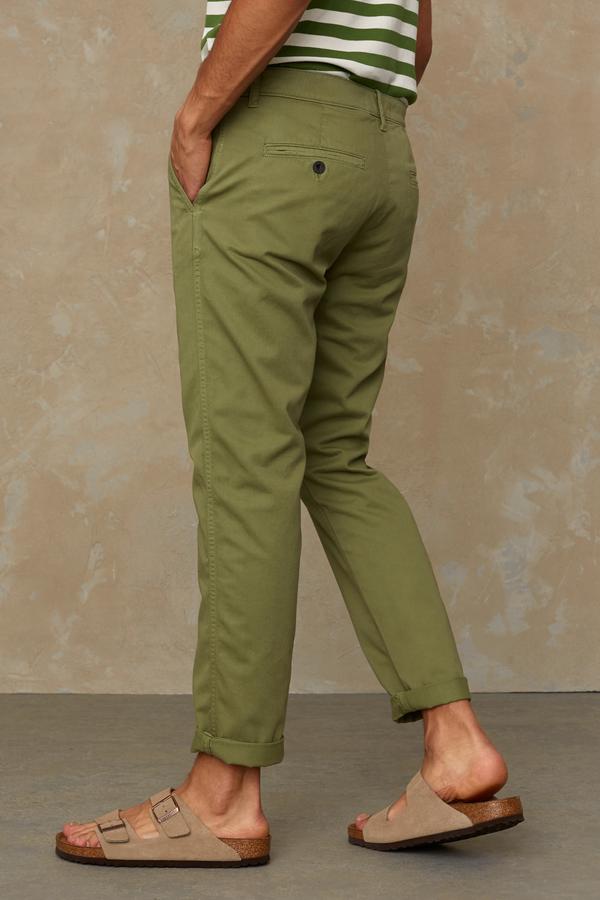Pantalon chino slim vert en coton bio - Sujain
