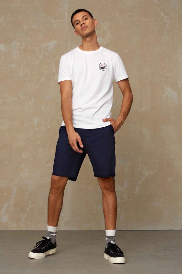 T-shirt blanc à écusson en coton bio - Darius