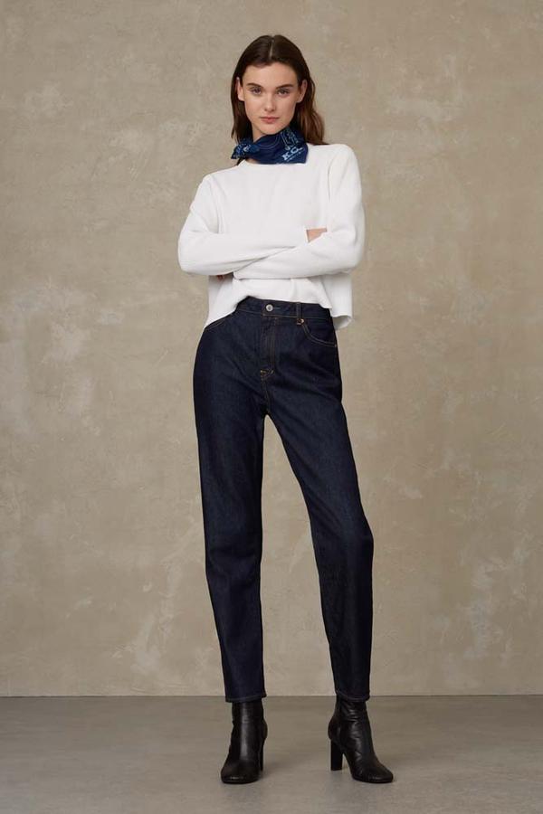 Jean droit brut en coton bio - Caroline