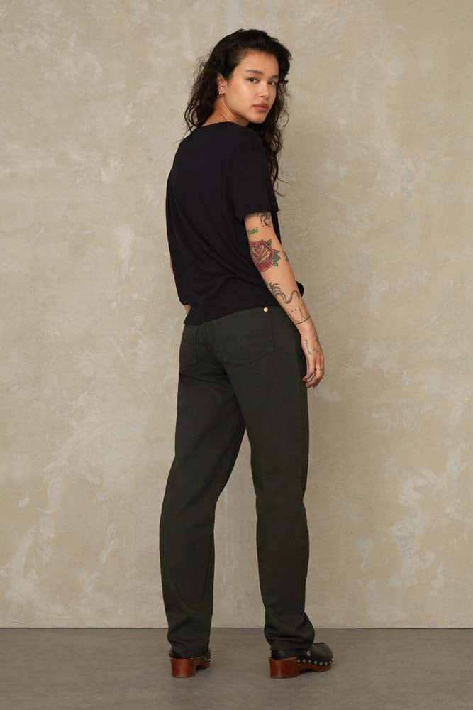 T-shirt manches courtes ample en coton bio | noir "amabel black"